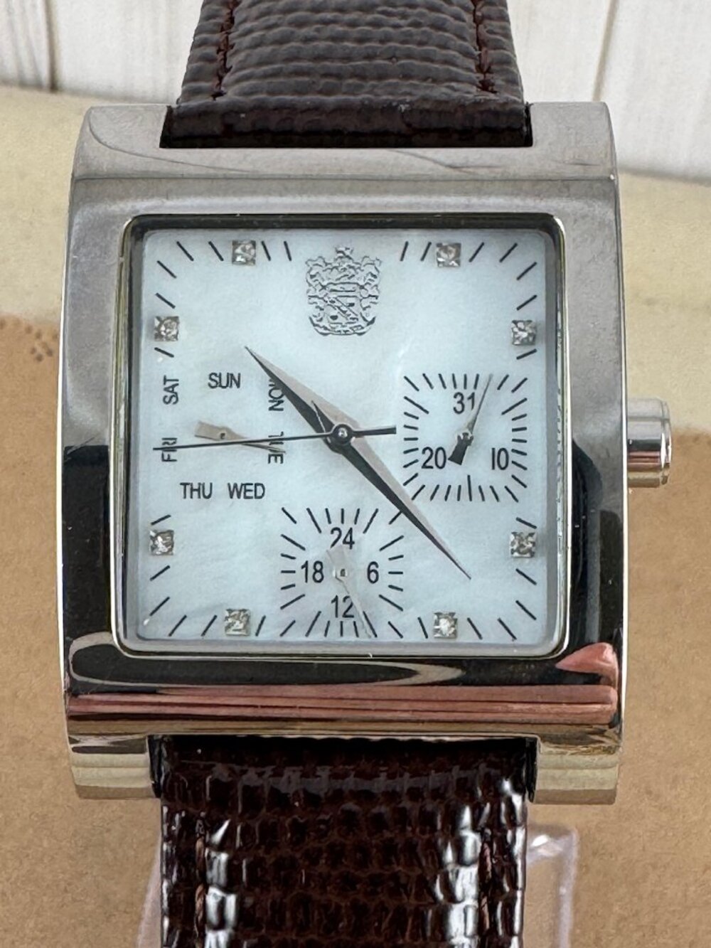 Vintage PAOLO GUCCI Designed Modern Chronograph Silver Tone Watch